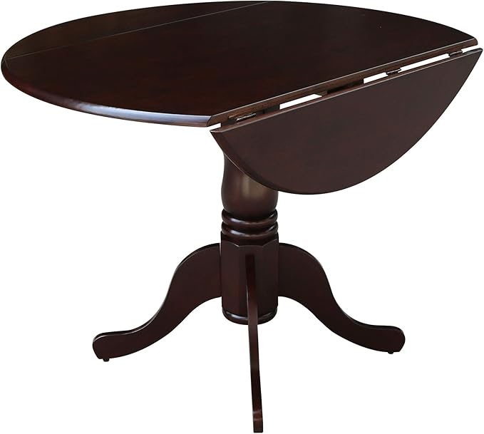 International Concepts 42" Dual Drop Leaf 2 San Remo Chairs Dining Table, Rich Mocha