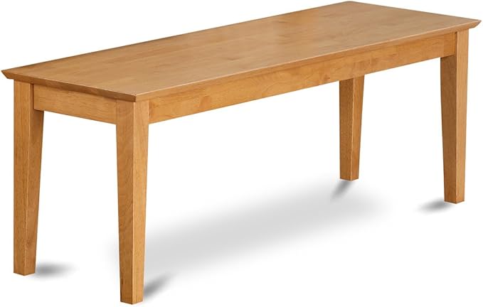 East West Furniture CAVA5C-OAK-W 5 Piece Dining Room Table Set Includes a Rectangle Kitchen Table and 2 Dining Chairs with 2 Benches, 36x60 Inch, Oak
