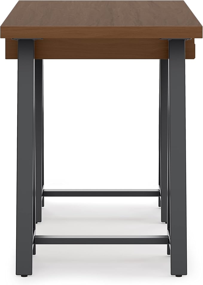 SIMPLIHOME Sawhorse Industrial 50 inch Wide SOLID WALNUT WOOD and Metal Small Desk in Walnut for the Office Desk, Writing Table, Workstation and Study Table