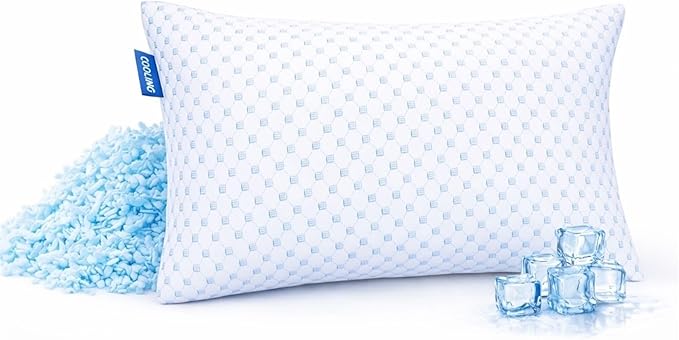 Nestl Cooling Pillow for Sleeping 1 Pack, Luxury Shredded Memory Foam Pillows Queen Size, Adjustable Cold Gel Pillows for Hot Sleepers Supportive Cool Pillow for Side Back Stomach Sleepers