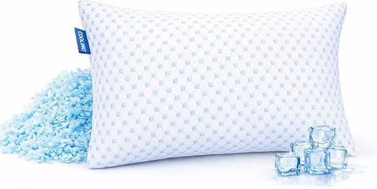 Nestl Cooling Pillow for Sleeping 1 Pack, Luxury Shredded Memory Foam Pillows Queen Size, Adjustable Cold Gel Pillows for Hot Sleepers Supportive Cool Pillow for Side Back Stomach Sleepers