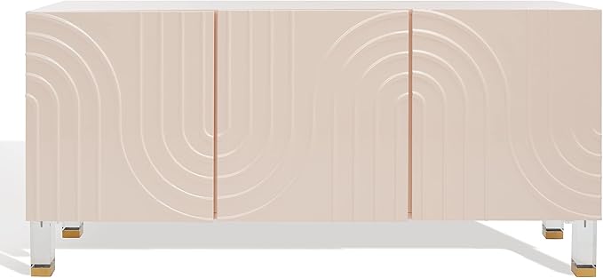 Safavieh Couture Home Saturn-Art Deco-Light Pink Acrylic 3-door Sideboard