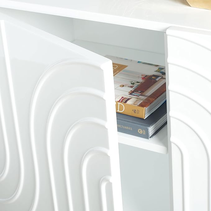 Safavieh Couture Home Saturn-Art Deco White Acrylic 3-door Sideboard