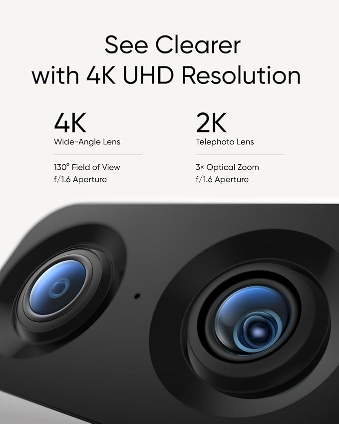 eufy Security Floodlight Camera E340 Wired, 360° Pan and Tilt Indoor Cam S350, Dual Cameras, 4K UHD Resolution Security Camera with 8× Zoom and 360° PTZ