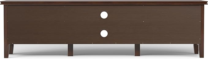 SIMPLIHOME Artisan TV Stand - 72 inch Wide Solid Wood Low Media Console in Russet Brown, Transitional Entertainment Center for Living Room for TVs up to 80 Inches with Shelves and Cable Management