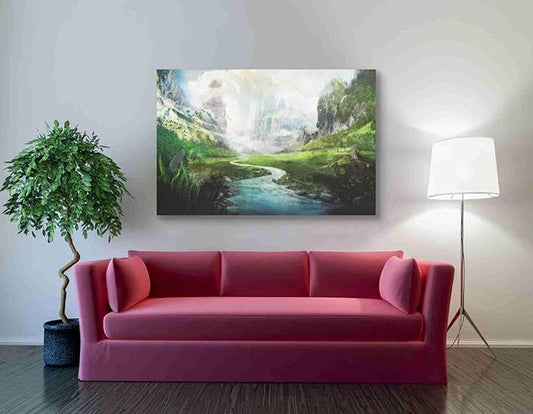 Epic Graffiti 'Peaceful River' by Jonathan Lam, Canvas Wall Art, 40"x60"