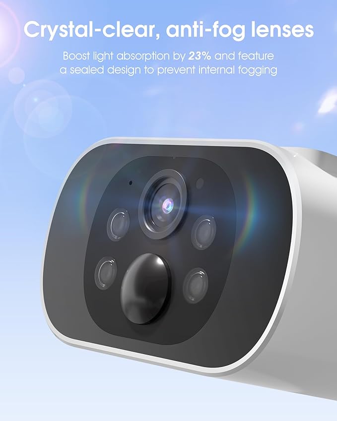 Solar Security Cameras Wireless Outdoor, Add on C3 Base, No Subscription 2K Cameras for Home Security Camera System, Continuous Power, Color Night Vision, PIR Sensor, IP65 Waterproof