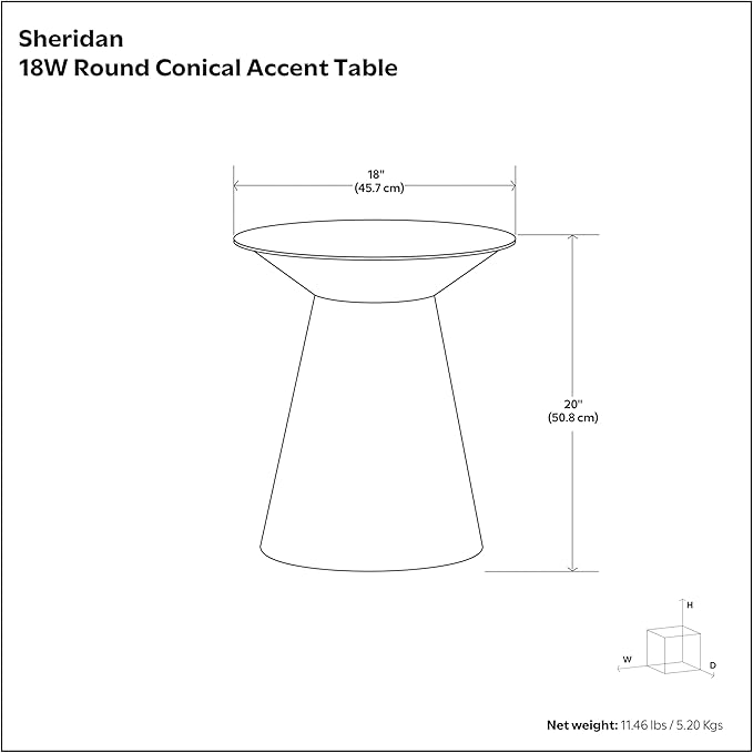 SIMPLIHOME Sheridan Metal Table - 18 inch Wide Solid Metal Round Side Table in Antique Nickel, Industrial Accent Table for Living Room or Office with Sculptural Design, Assembled