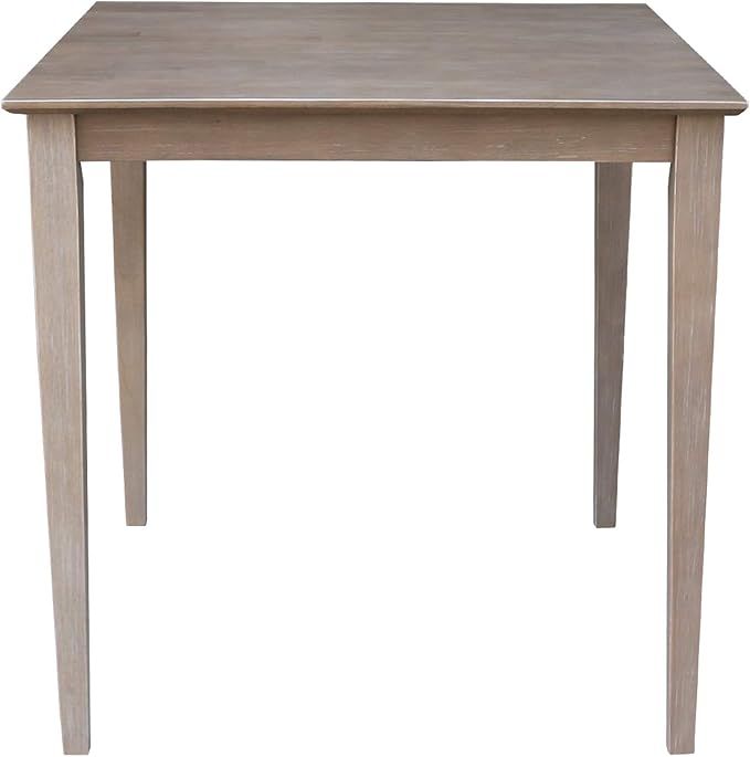 International Concepts Solid Wood Top Table - Counter Height, Washed Gray Taupe