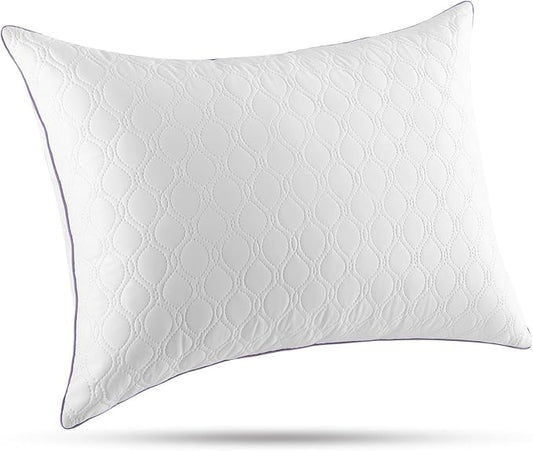 JOLLYVOGUE Single Pillow Standard Size, Bed Pillow for Side, Back, and Stomach Sleepers, Down Alternative Filled Pillows, Luxury Hotel Quality and Machine Washable, 26" x 20", 1 Pack