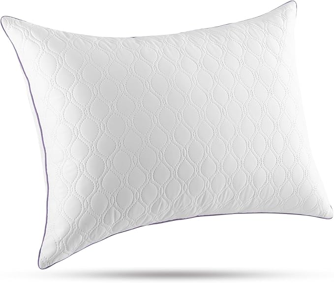 JOLLYVOGUE Single Pillow King Size, Bed Pillow for Side, Back, and Stomach Sleepers, Down Alternative Filled Pillows, Luxury Hotel Quality and Machine Washable, 38" x 20", 1 Pack