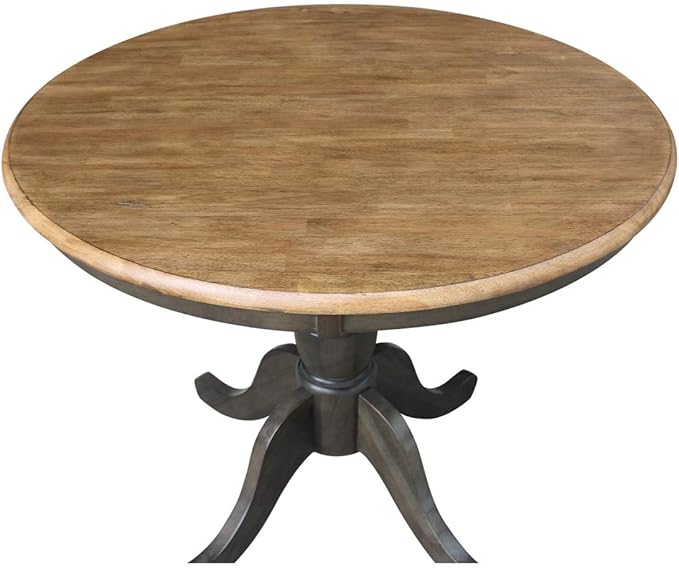 International Concepts 36" Solid Wood Table with 2 San Remo Chairs in White/Gray
