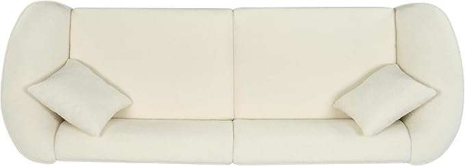 Christopher Knight Home Sabbo 87.50" Boucle Upholstered Couch, Oversized 2 Seater Sofa, Curved Soft Seating Lounge Sofa Chair, Cozy Loveseat with Armrest, Reading Sofa for Living Room Home Rest, Beige