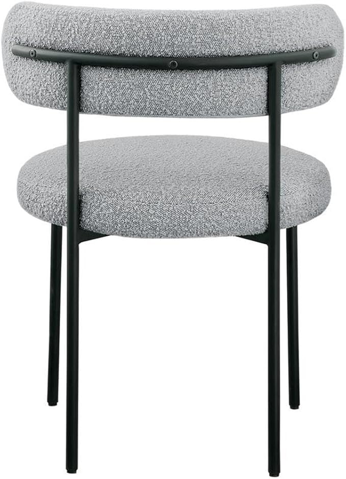 Meridian Furniture Beacon Grey Boucle Fabric Dining Chair