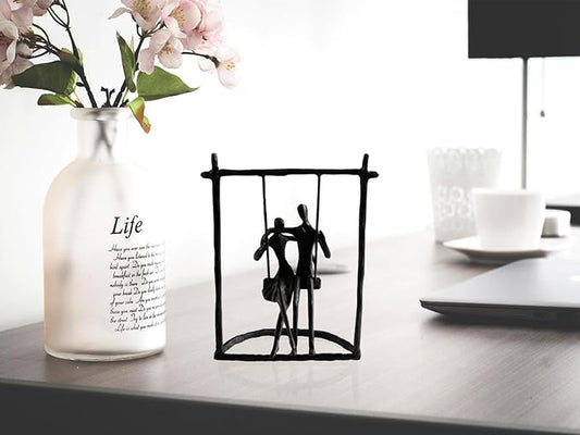 Cast Iron Bronze Statue - Shelf Decor Accents Sculptures - Unique Home Decor Sculpture - Contemporary Decor Figurines - 6th Bronze for Him - Tabletop Modern Abstract Decor Statues