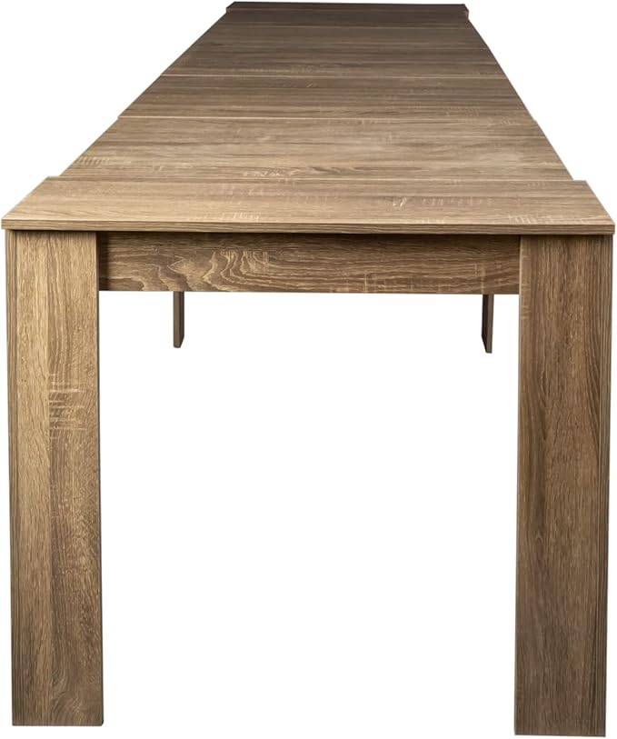 Ball & Cast Extendable Dining Table, 20"/118.5" Large Dining Room Table for 6-10 Person,Kitchen Table with Wood Legs, Space-Saving Folding Console Table,Brown