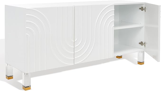 Safavieh Couture Home Saturn-Art Deco White Acrylic 3-door Sideboard
