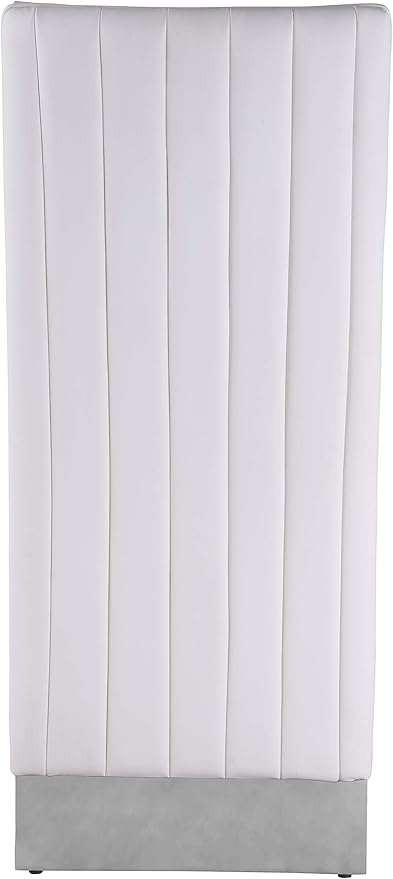 Meridian Furniture Porsha 19" H Leather Dining Chair in White/Chrome (Set of 2)