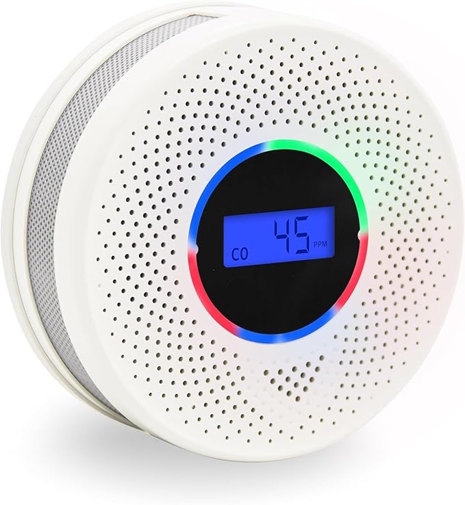 10-Year Battery Wireless Interconnected Smoke and Carbon Monoxide Detector, Smart Interlink Smoke CO Alarm with Digital Display, Fire and CO Combo Alarm for Home (1 Pack)