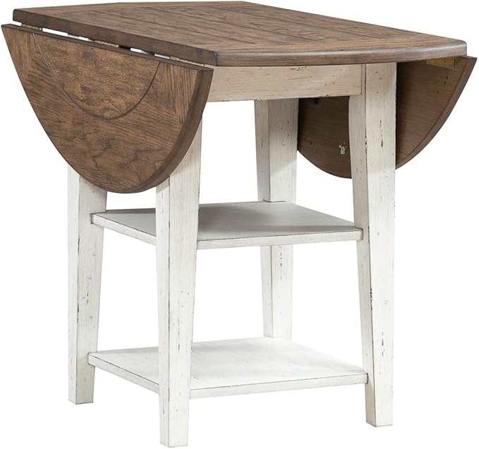 Liberty Furniture Al Fresco Drop Leaf Table for Dining Room - Graphite & Whitestone