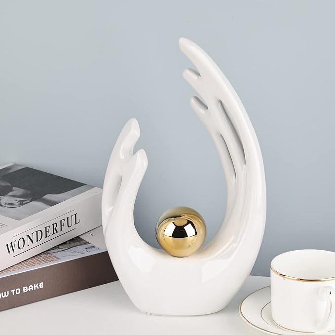 White Home Decor Accents, Coffee Table Funky Decor Modern Aesthetic Room Decor,Abstract Art Statue Decor Center Piece for Dinning Room, for Light Luxury Decorations for Stores, Hotels, Living Rooms