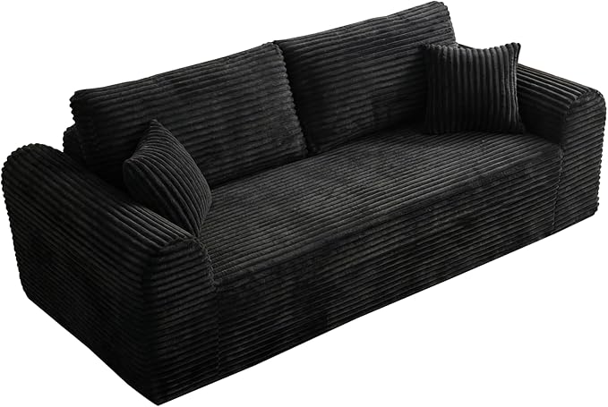 Modern 3 Seater Cloud Loveseat Sofa Couch in a Box - 86.6'' High-Density Foam Boneless Love Seat Sofa with Deep Seating and Wider Rolled Armrest for Living Room | Breathable material, Anti-slip