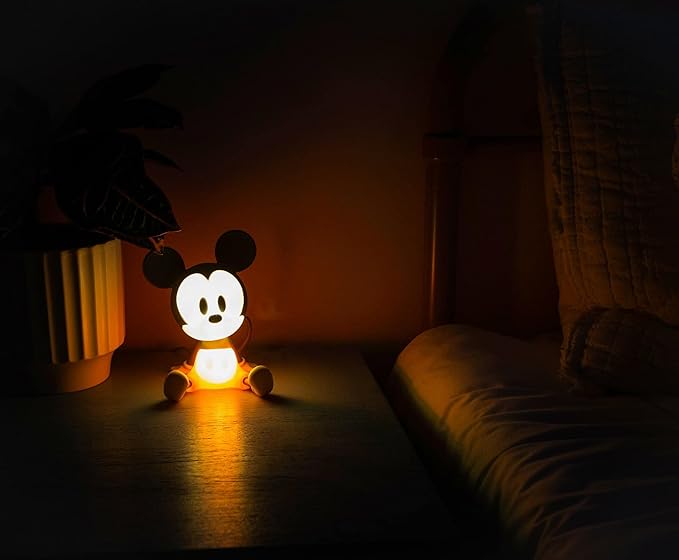 Ukonic Disney Mickey Mouse Figural Mood Light | Nightstand Table Lamp with LED Light for Bedroom, Desk, Living Room | Home Decor Room Essentials, Cute Gifts and Collectibles | 6 Inches Tall