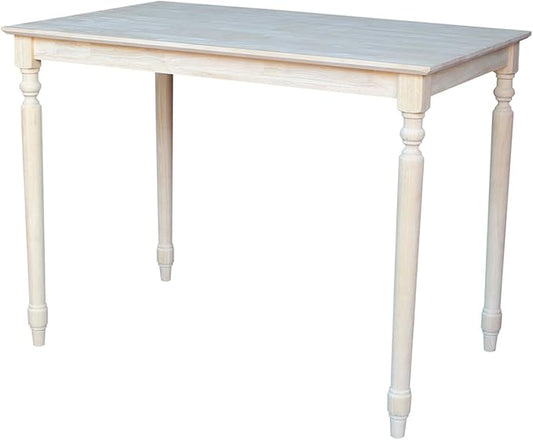 International Concepts Table Top Solid with Wood Counter Height Turned Legs, 30 by 48-Inch, Unfinished