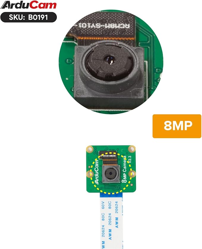 Arducam 8MP IMX219 Camera Module Compatible with NVIDIA Jetson Orin NX/AGX Orin, Fixed Focus