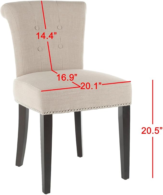 Safavieh Mercer Collection Matthew Beige Linen Dining Chair, Set of 2