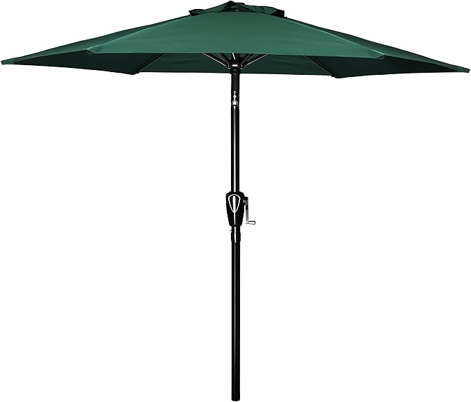 YSSOA 7.5' Patio Umbrella Outdoor Table Market Yard Umbrella with 6 Sturdy Ribs, Green
