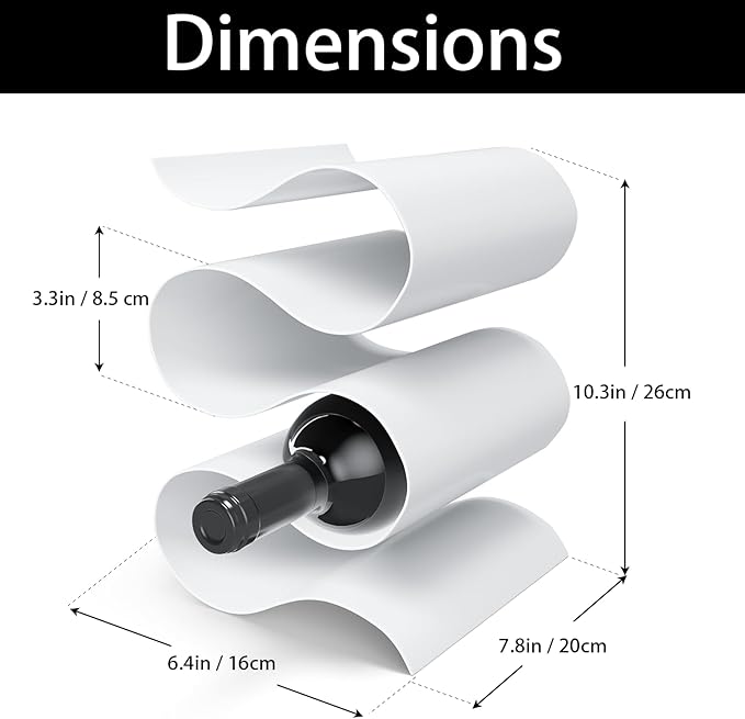 White Wine Rack Countertop, Modern Metal Wine Rack for Inside Cabinet, Minimalist Small Wine Holder Tabletop, 5 Bottle Wine Display Stand for Wine Storage Organizer Home Kitchen Bar