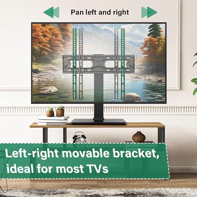 FURWOO Universal TV Stand for 27 to 65 inch LCD LED TVs 4 Level Height Adjustable TV Stand Base with Tempered Glass Base Table Top Stand Vesa 400x400mm