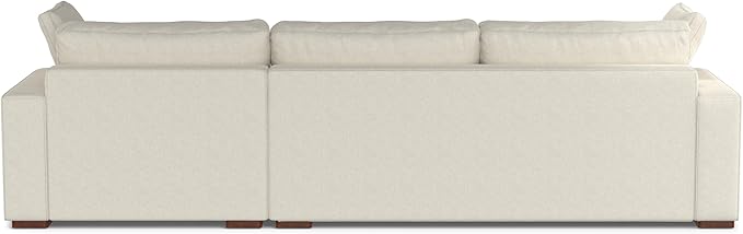 SIMPLIHOME Charlie Right-Facing Sectional Sofa in 100% Recycled Polyester Tightly Woven Performance Fabric, Cream, 122-inches Wide, Handcrafted Contemporary Style L-Shaped Couch with Chaise