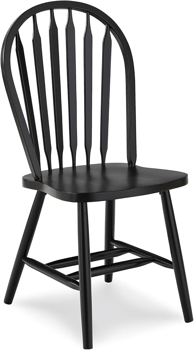 IC INTERNATIONAL CONCEPTS Windsor Solid Wood Arrowback Chair in Black