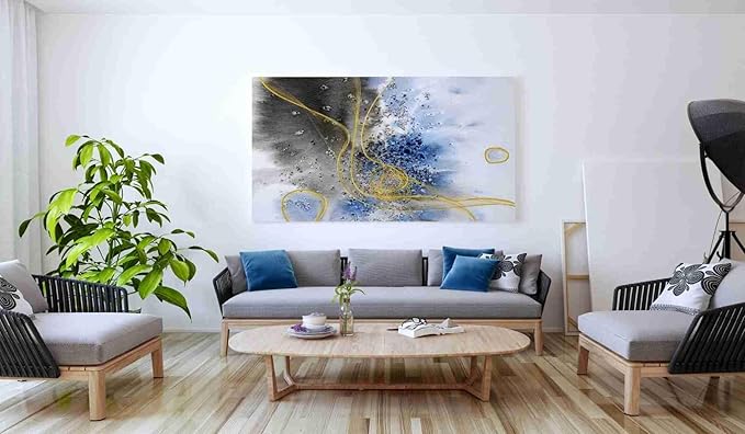 Epic Graffiti 'Coastal Watercolor Abstract' by Irena Orlov, Canvas Wall Art, 60"x40"