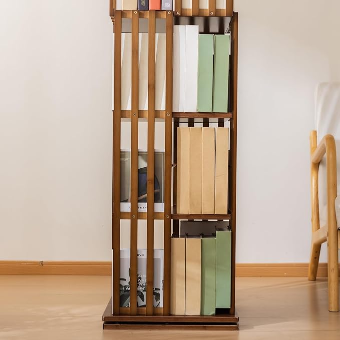 latifolia 6 Tier Book Shelf,Modern Bookshelves Organizer,Walnut