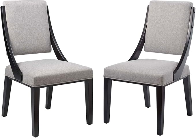 Modway EEI-4553-LGR Cambridge Upholstered Fabric Dining Chairs - Set of 2, Light Gray