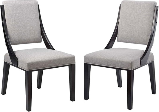 Modway EEI-4553-LGR Cambridge Upholstered Fabric Dining Chairs - Set of 2, Light Gray