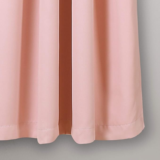Lush Decor Insulated Grommet Blackout Window Curtain Panels, Pair, 52" W x 63" L, Pink - Classic Modern Design - Chic Window Decor - Curtains For Living Room, Bedroom, Or Dining Room