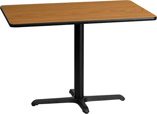 Flash Furniture 30'' x 42'' Rectangular Natural Laminate Table Top with 23.5'' x 29.5'' Table Height Base