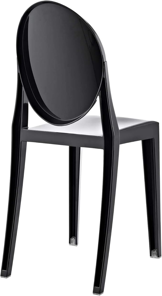 Modway Casper Modern Acrylic Stacking Kitchen and Dining Room Chair in Black - Fully Assembled