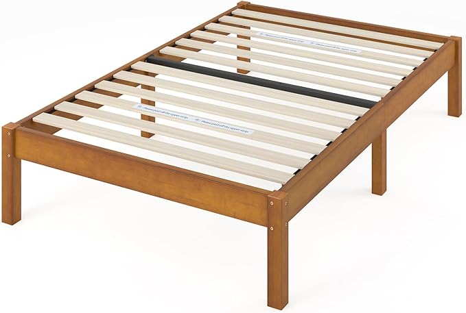 Zinus Ellie 14 Inch Twin Bamboo Platform Bed Frame, Wood Slat Support, No Box Spring Needed, Easy Assembly, Brown