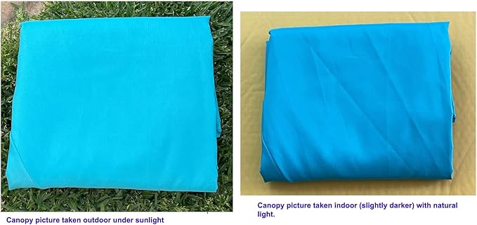 BELLRINO DECOR 7.5 ft 6 Ribs Replacement STRONG & THICK Patio Umbrella Canopy Cover (Canopy Only) - PEACOCK BLUE