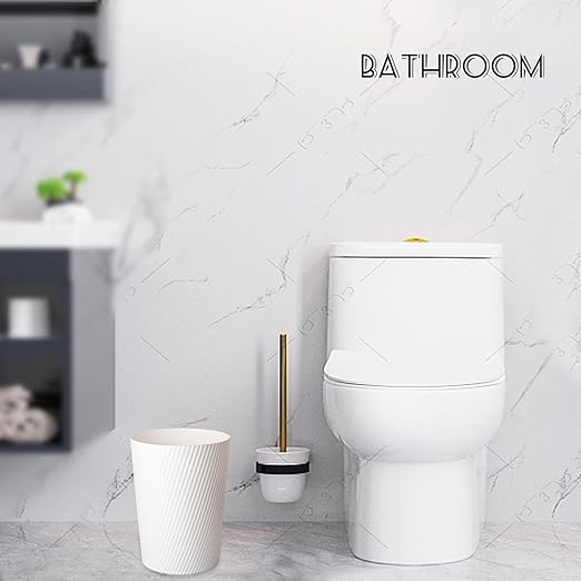 UUJOLY Small Trash Can Wastebasket Garbage Can Container Bins for Bathrooms, Laundry Room, Kitchens, Offices, Kids Rooms, Dorms (White, 2 Pack)