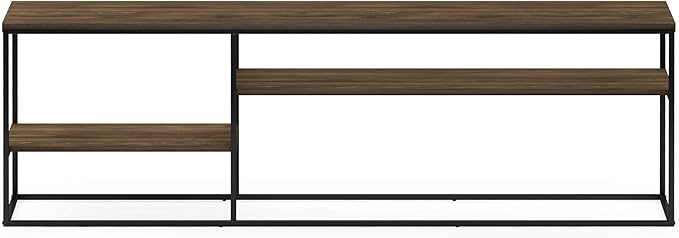 Furinno Moretti Modern Lifestyle TV Stand, Entertainment Center for TV up to 78 Inch, for Living Room, Bedroom, Brown Walnut