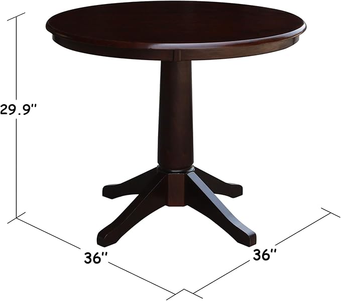 IC INTERNATIONAL CONCEPTS 36" Round Top Pedestal Table - with 2 Madrid Chairs