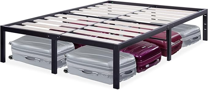 Olee Sleep 14 Inch Dura Metal Steel Slat Bed Frame, Twin XL