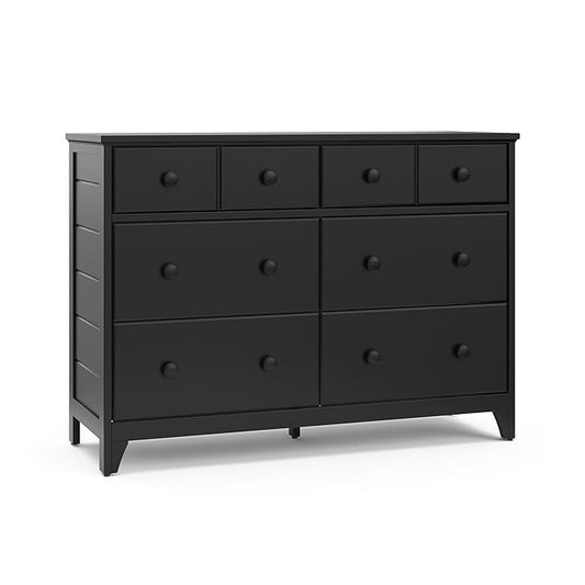 Storkcraft Moss 6 Drawer Dresser (Black) – GREENGUARD Gold Certified Nursery Dresser, Safety-Focused Interlocking Drawer System, Chest of Drawers for Bedroom, Wood Craftsmanship