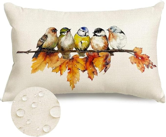 RABUSOFA Fall Outdoor Pillow Covers 12x20 Inch Waterproof Outdoor Thanksgiving Maple Leaf Decor Lumbar Pillow Covers Polyester Fall Decoration for Home Couch